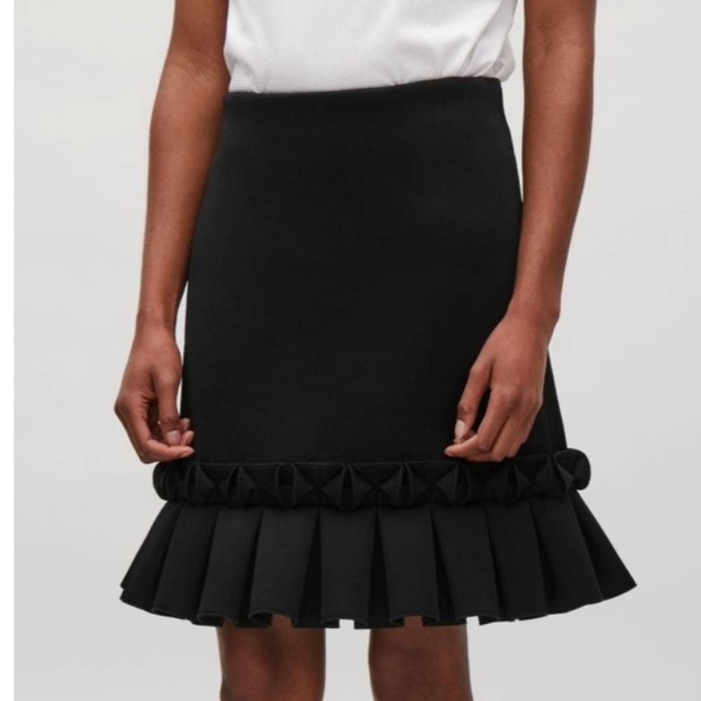 COS Black 3D Ruffle Skirt